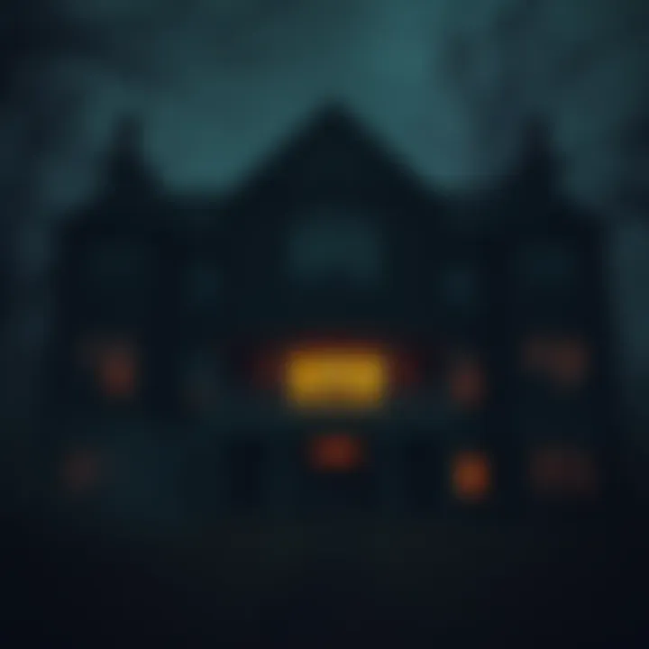 A scene from the live investigation at the Trans-Allegheny Lunatic Asylum, featuring the historic building with dark windows and a spooky atmosphere.