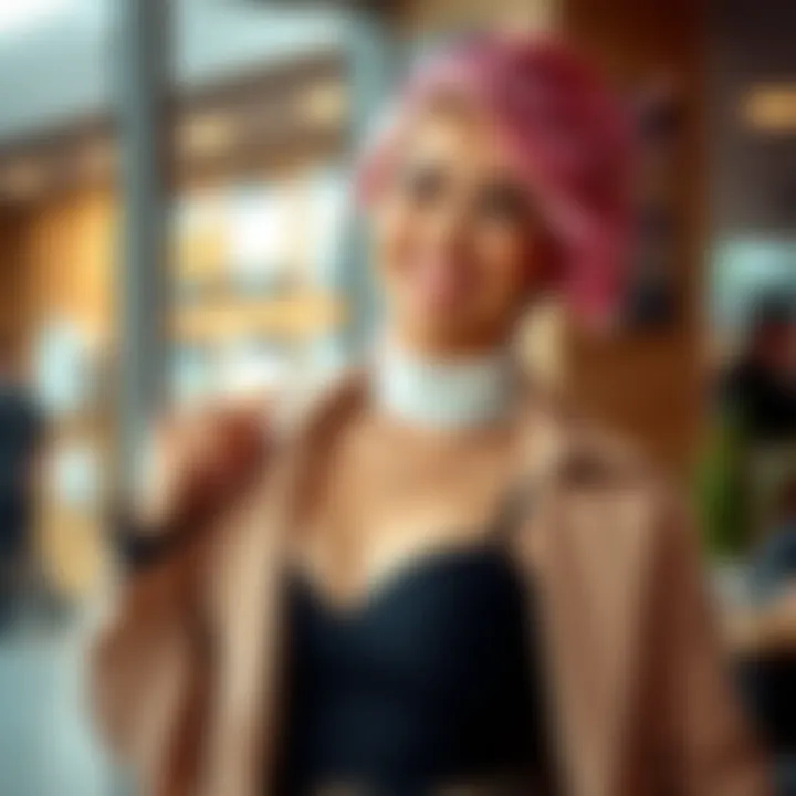 A confident person smiling while showcasing a stylish outfit and new hairstyle, symbolizing personal growth and change after a tough breakup.