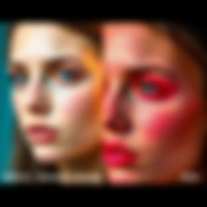 Before and after images showing clear skin, noticeable weight change, and vibrant eye color transformation during a two-month self-improvement journey.