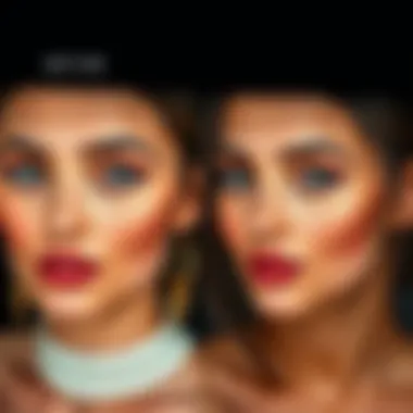 Individual before and after makeup application, highlighting changes in appearance and confidence over one year