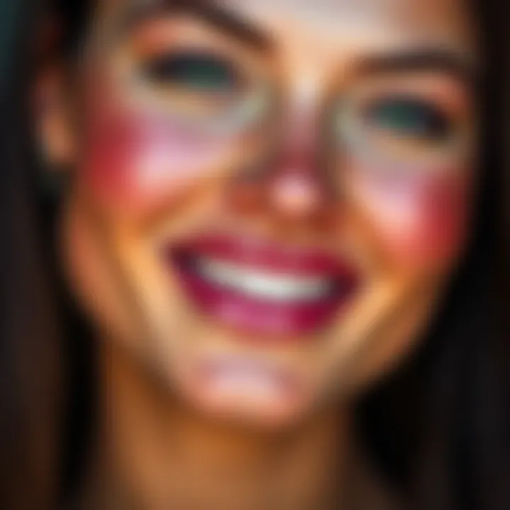 A close-up of a person showing off their enhanced facial features with full lips and bright eyes, smiling confidently.