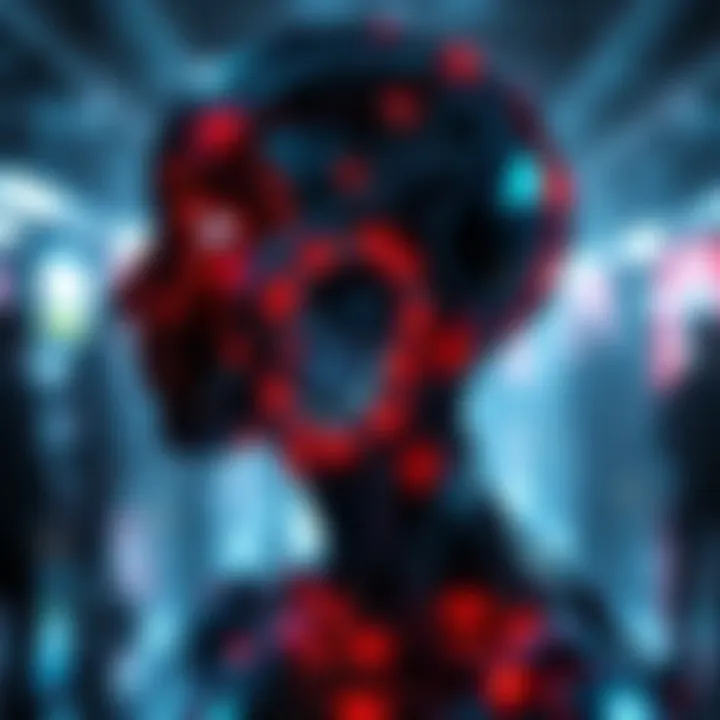 A digital representation of transhumanism showing a blend of human and technology, symbolizing the merging of biology and machines.