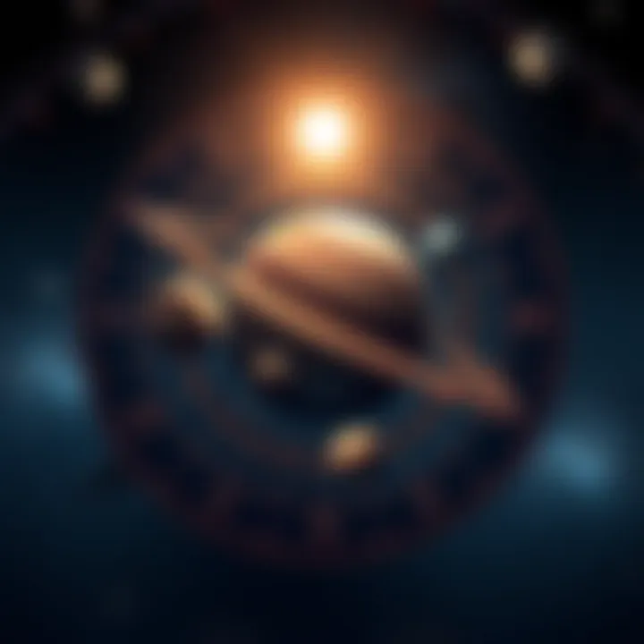 Illustration showing the movement of planets around zodiac signs and their impact on house rulers in astrology