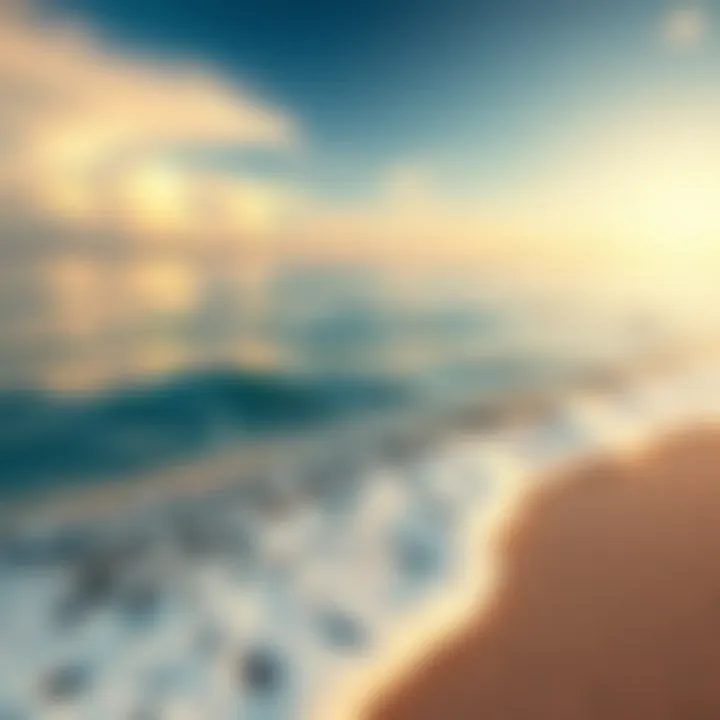 A serene ocean view with soft waves lapping at the shore, symbolizing change and growth as Pisces season ends