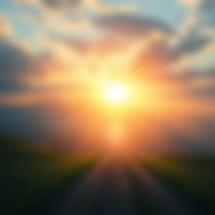 A serene image depicting a bright light leading to a peaceful landscape, symbolizing the journey from life to the next stage of existence.