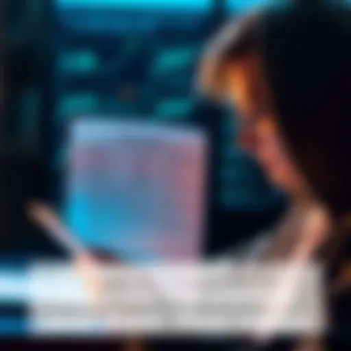 A person examining a document with text in different languages, highlighting the importance of accurate translations and understanding nuances.