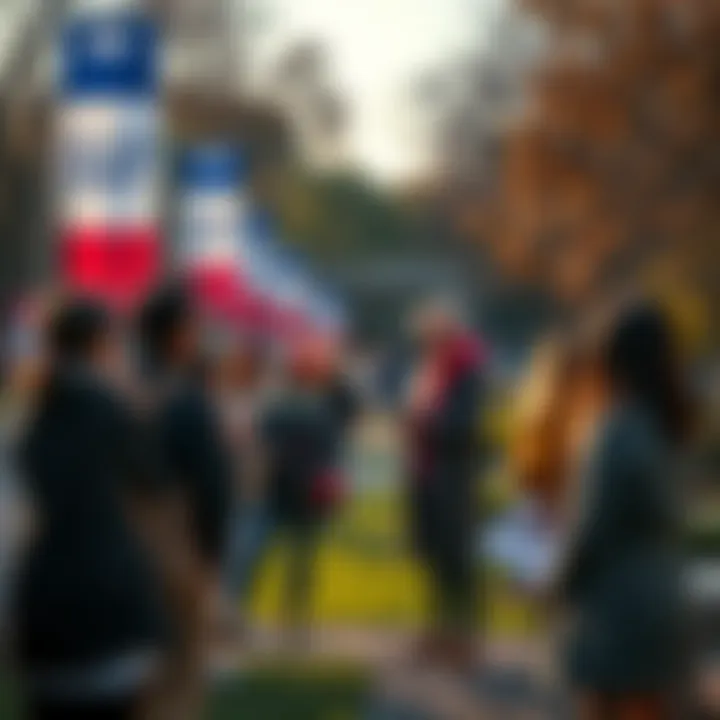A group of diverse people gathered in a park, engaged in discussion about transparency and honesty, with banners promoting Disclosure Day in the background.