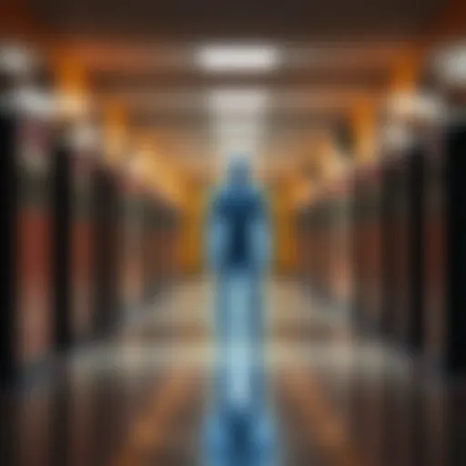 A photo showing a transparent figure in an empty school hallway, taken in 2018.