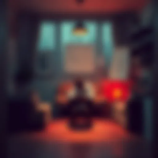 A thoughtful person sitting in a cozy room, reflecting on the connection between trauma and empathy, with various expression charts around them.