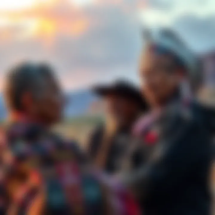 Dr. Travis Taylor speaking with a Native American elder about the Sky People and mesa.