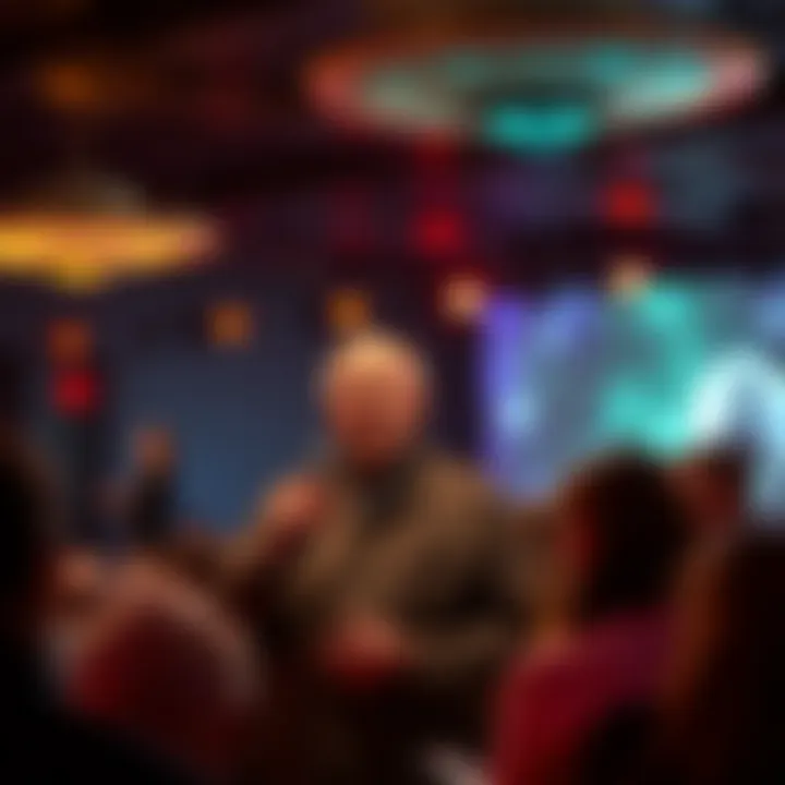 Travis Walton speaking about his UFO abduction experience at a public event, sharing insights with an audience.