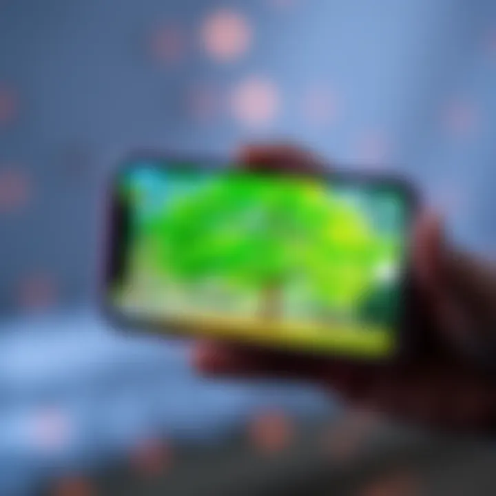 A smartphone screen displaying a nature app with a glitch effect over a tree image, symbolizing the Tree Glitch phenomenon.