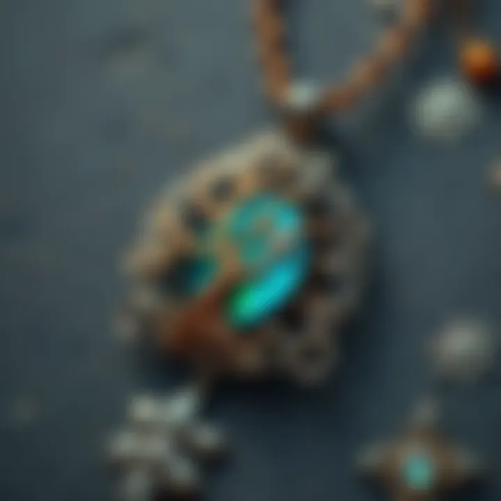 A handmade tree of life pendant made with a labradorite gemstone, showcasing intricate wire work and the stone's unique sparkle.