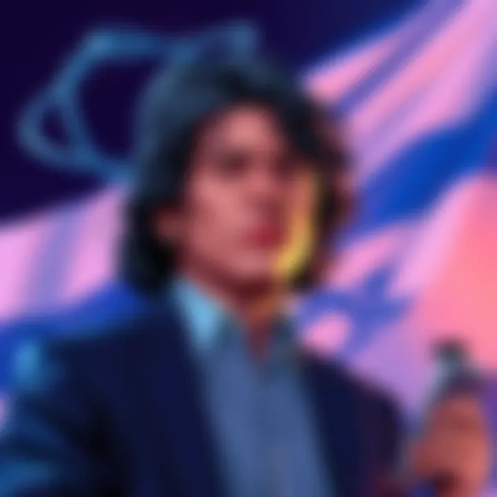 Illustration showing Trevor Moore alongside documents linked to Epstein, featuring the Israeli flag in the background.