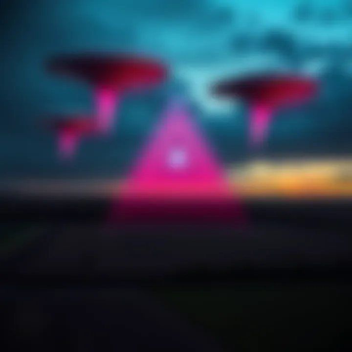 Triangle UFOs in Poland Three triangular metallic objects are seen in the sky above a rural area in Poland, forming a perfect triangle formation.