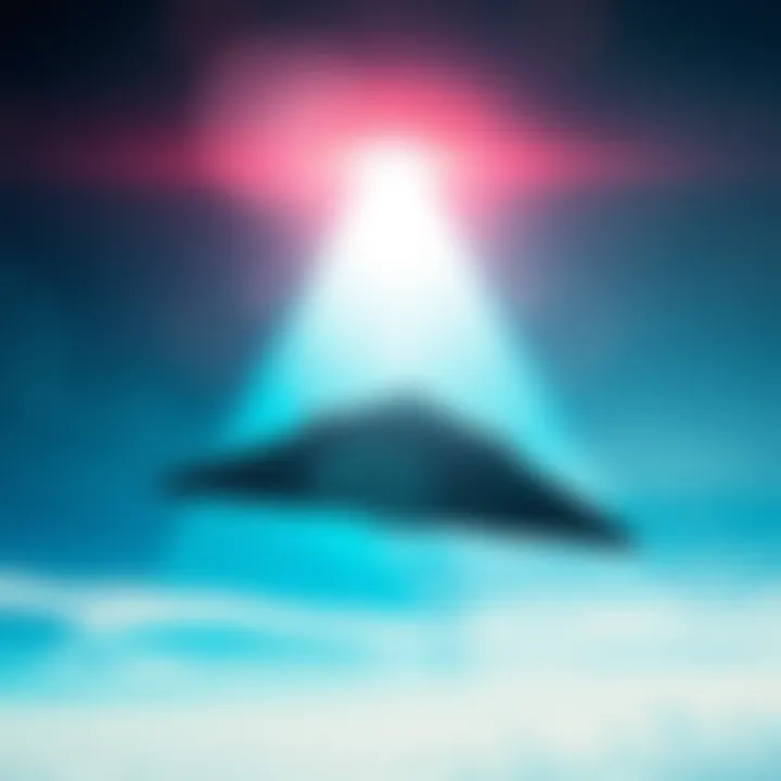 Leaked photo of a triangular UFO craft taken by whistleblower Matthew Brown, showcasing an unidentified flying object in the sky.