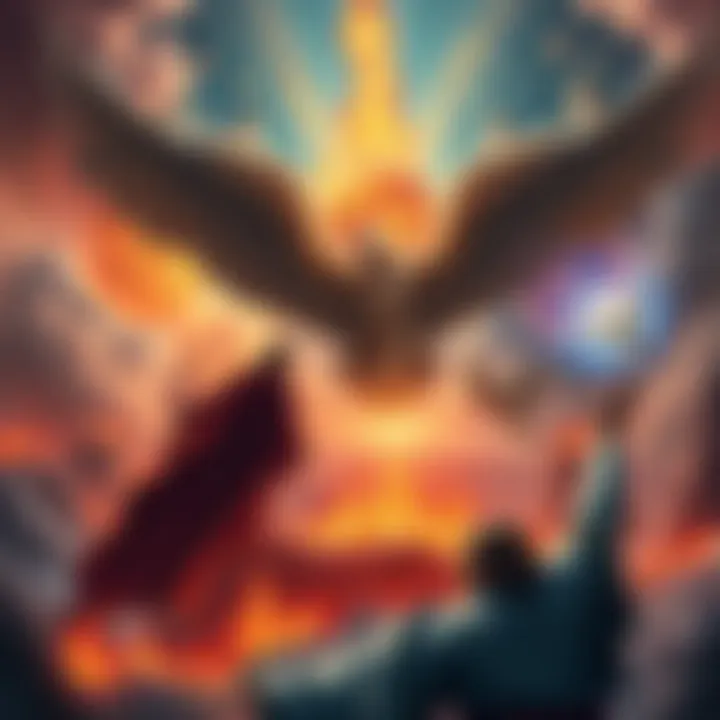 Illustration depicting significant biblical events like the 7 seals, trumpets, and bowls during the Tribulation Period.