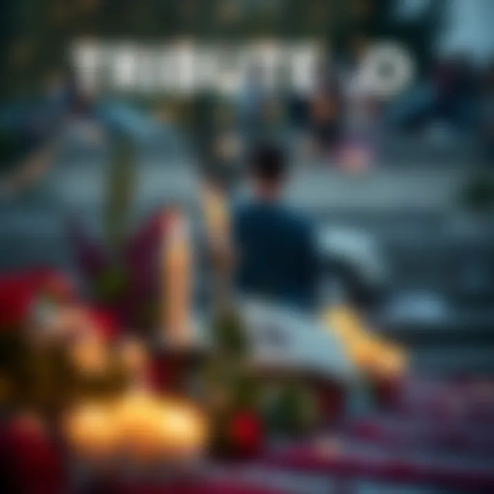 A peaceful memorial with candles and flowers honoring Patricia Crowther, the High Priestess.