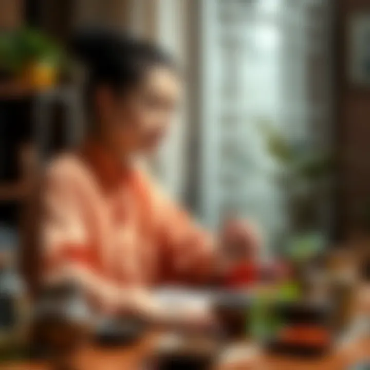 Trigeminal Neuralgia Treatment Journey A person practicing Traditional Chinese Medicine techniques for trigeminal neuralgia relief, surrounded by herbs and wellness items.