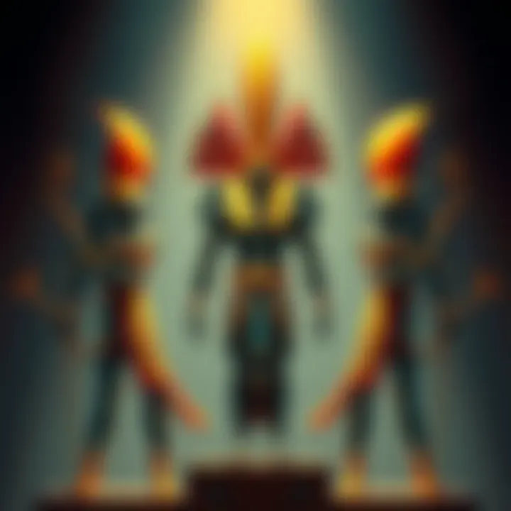 Illustration of the three creator gods Khnum, Ptah, and Nefertum in ancient Egyptian art, showcasing their roles in shaping the body, mind, and soul.