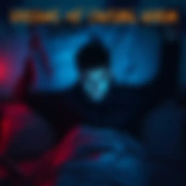 A person sitting up in bed with a worried look, surrounded by dark shadows representing distressing dreams.