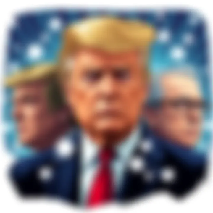 An illustration showing Donald Trump, Jeffrey Epstein, and journalist Michael Wolff with connections highlighted, symbolizing their relationships and manipulations.