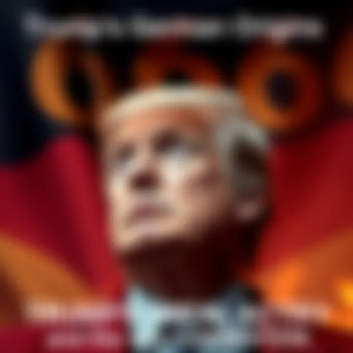 A visual representation of Donald Trump's ancestral name Drumpf, featuring a German flag and the number 666 in the background.