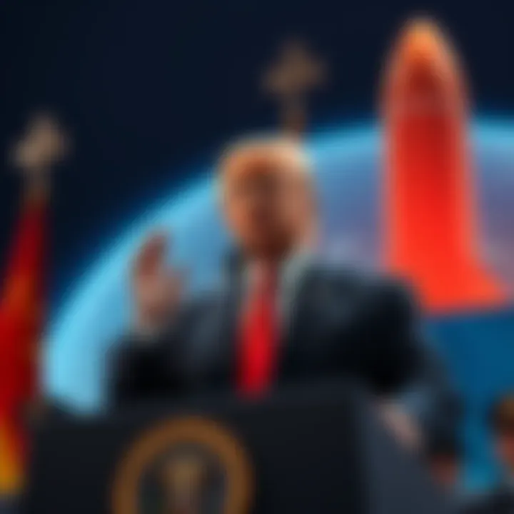 Trump Launches Nuclear-Powered Space Craft President Trump speaking at the launch event for a nuclear-powered spacecraft, emphasizing space exploration and competition with China.