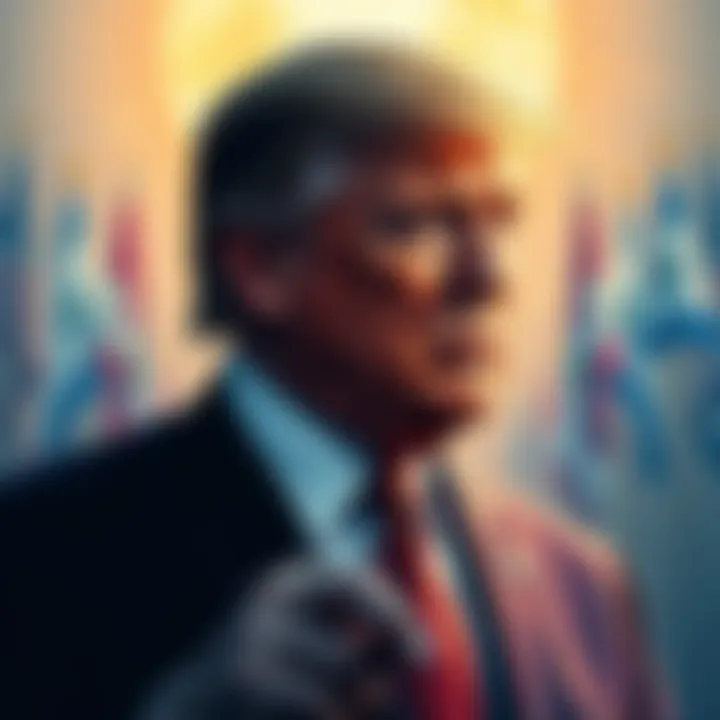 A conceptual illustration depicting political tension, featuring a silhouette of Trump with a backdrop of diplomatic symbols, representing influence and pressure in international politics