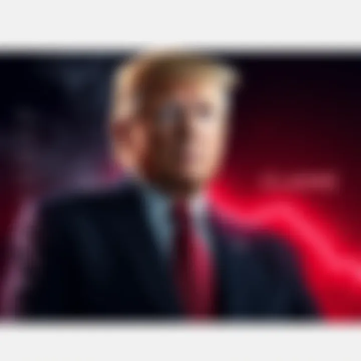 Trump with declining approval ratings A graph showing President Trump's approval ratings dropping while illustrations of shadows representing fear and dark claims surround him.