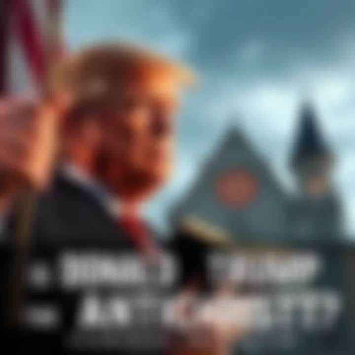 Donald Trump holding a Bible while looking contemplative, with a backdrop of a church.
