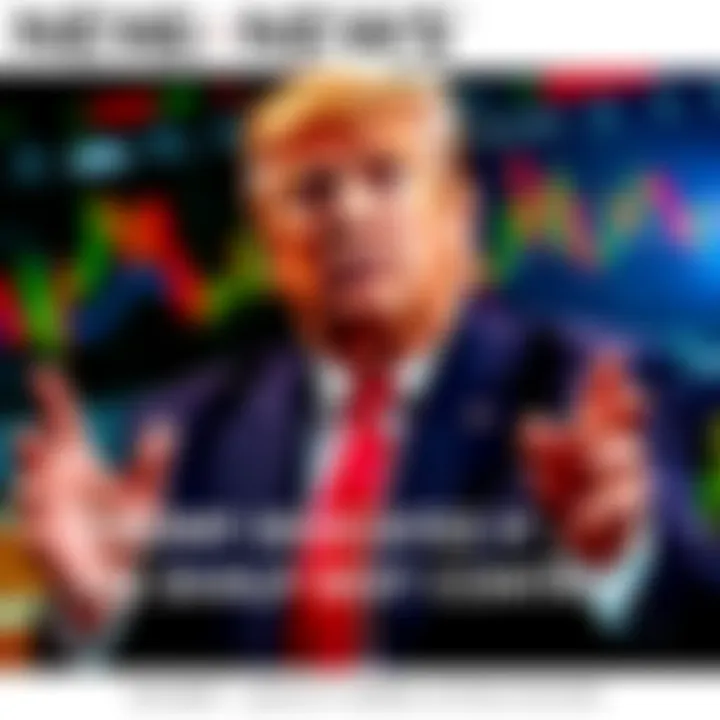 Donald Trump discussing Cuba with financial charts in the background