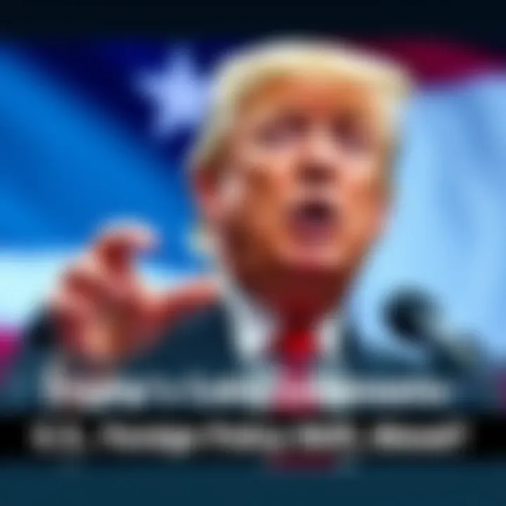 Trump discussing Cuba relations President Trump speaking about potential U.S. focus on Cuba with a backdrop of the flag.