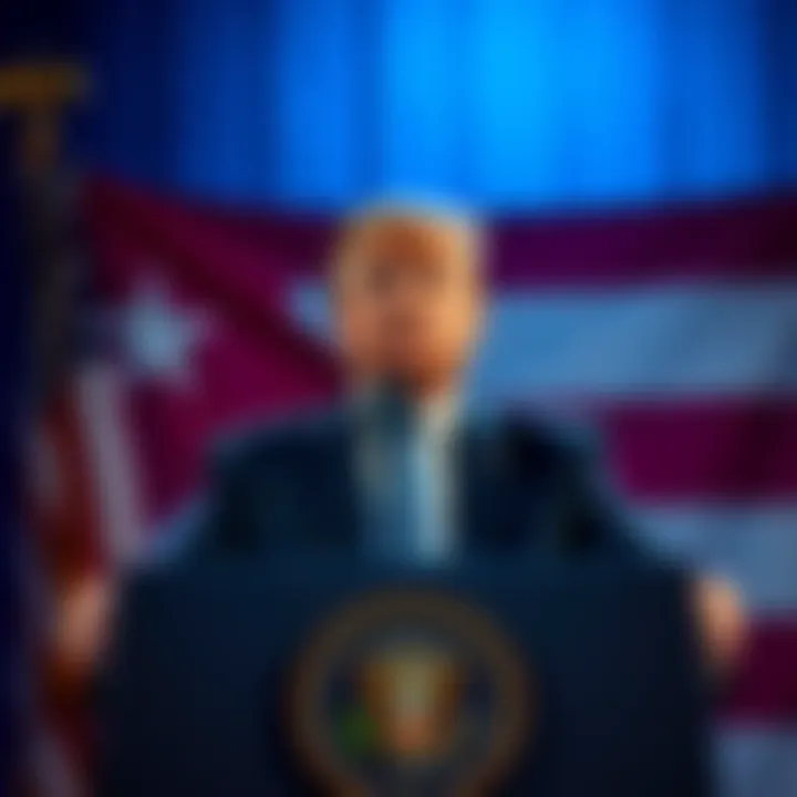 President Trump speaking at a podium with a Cuban flag in the background, expressing thoughts on U.S.-Cuba relations