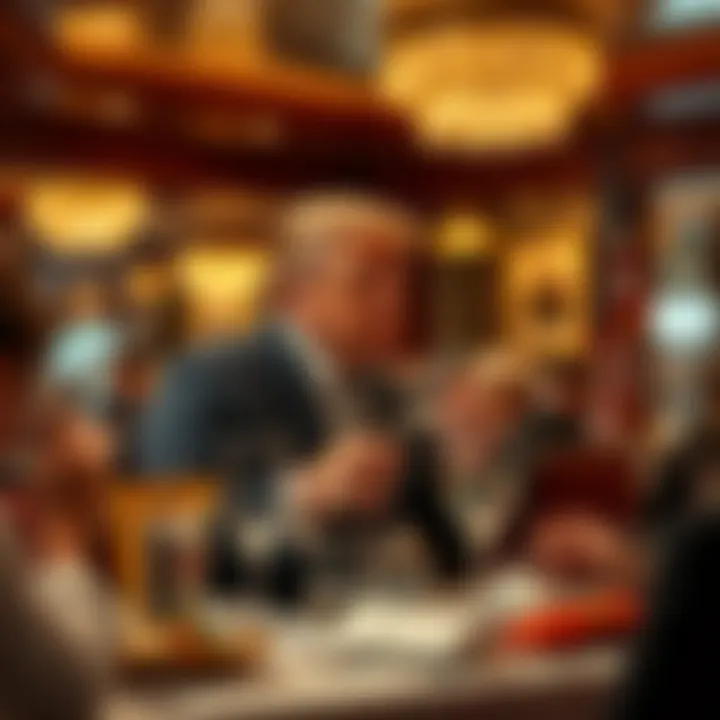 President Trump enjoying a lavish meal at a fine dining restaurant while others struggle with economic issues