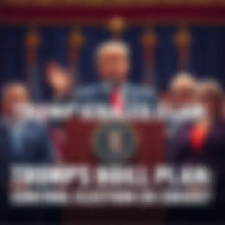 Trump discusses election strategy Donald Trump at a podium with an American flag, emphasizing a state of emergency, surrounded by concerned advisers.