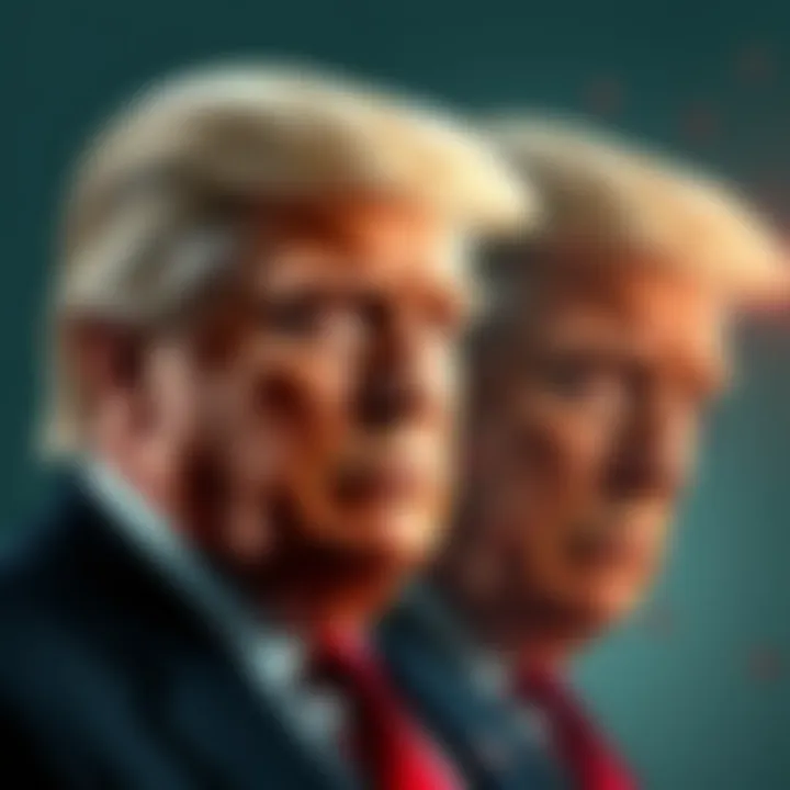 A graphical representation of Donald Trump and Jeffrey Epstein with political symbols in the background, suggesting conflict and tension.
