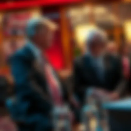 Donald Trump and Jeffrey Epstein interacting in a social setting in 2017