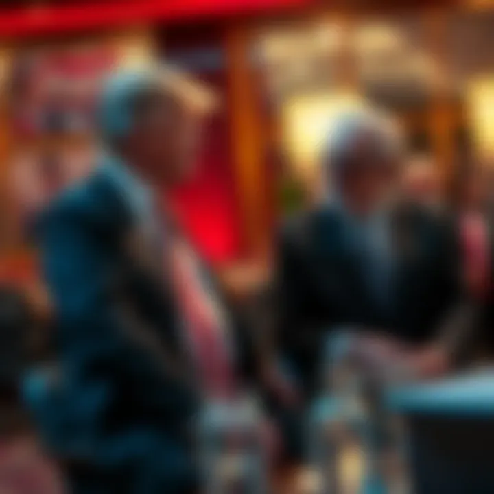 Trump and Epstein Meeting Donald Trump and Jeffrey Epstein interacting in a social setting in 2017