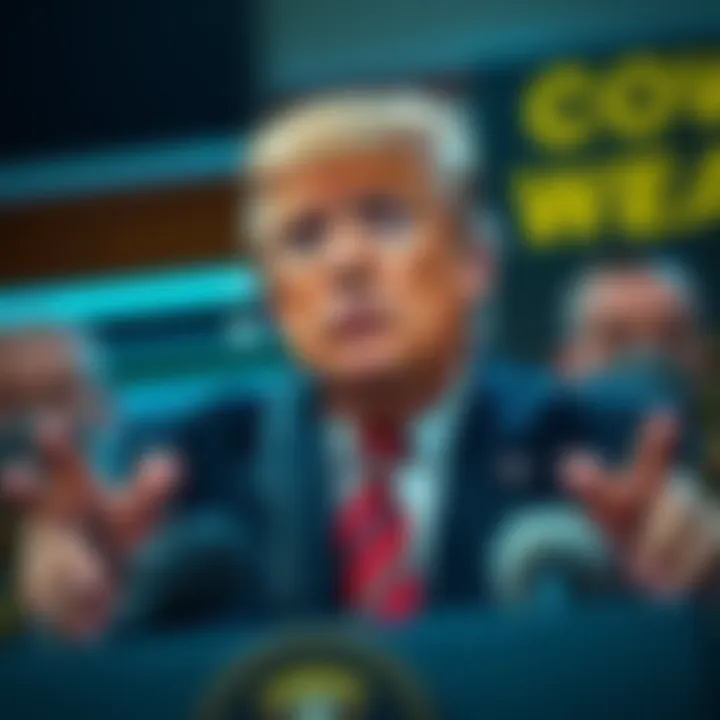 Trump Facing Challenges Donald Trump with concerned expression addressing military challenges in a press conference setting