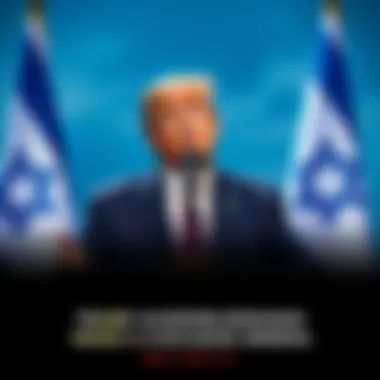 Trump Discusses Israel's Nuclear Arsenal President Trump speaking at a podium with the U.S. and Israeli flags in the background, addressing Israel's nuclear capabilities