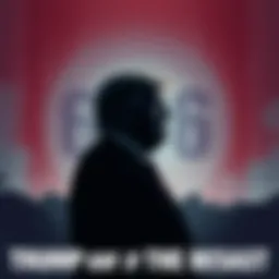 An illustration showing a silhouette of Donald Trump with a shadow of the number 666 behind him, representing a connection to biblical prophecy.