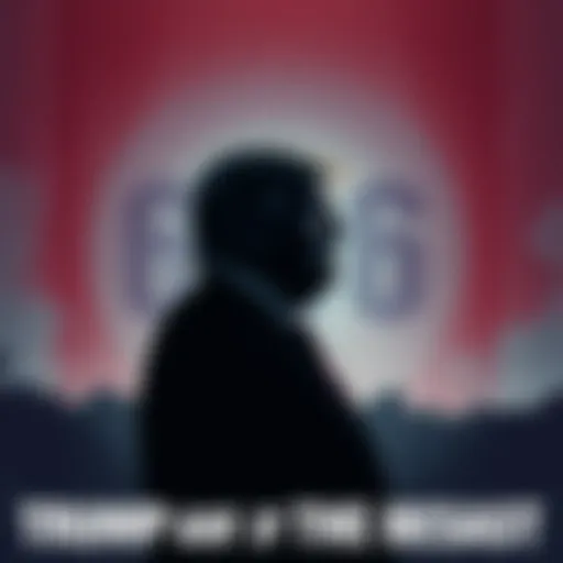 An illustration showing a silhouette of Donald Trump with a shadow of the number 666 behind him, representing a connection to biblical prophecy.