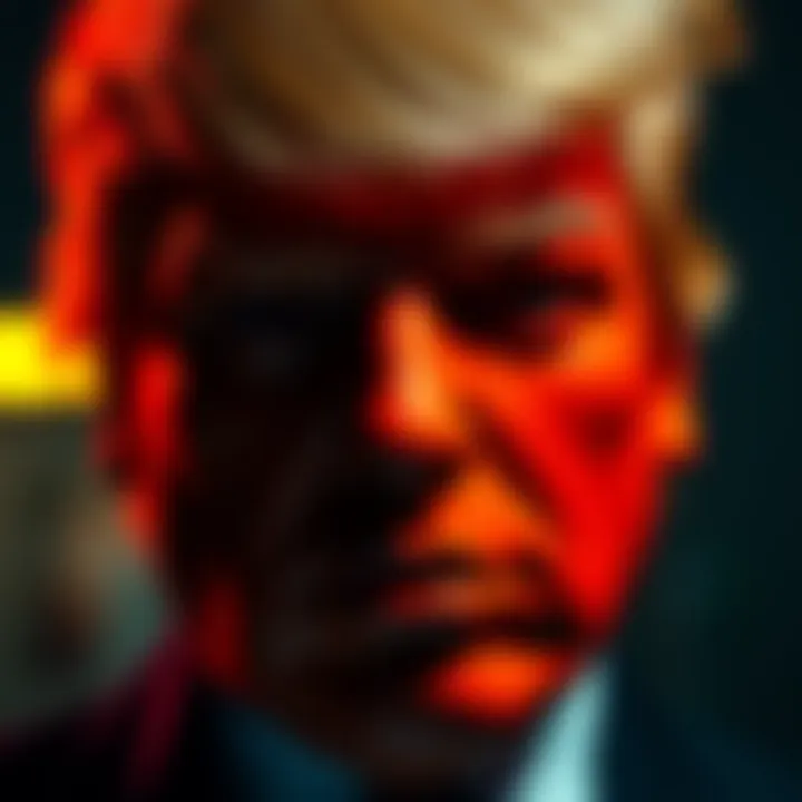 A close-up of an orange mask resembling Donald Trump, worn during a scene from the film Eyes Wide Shut.