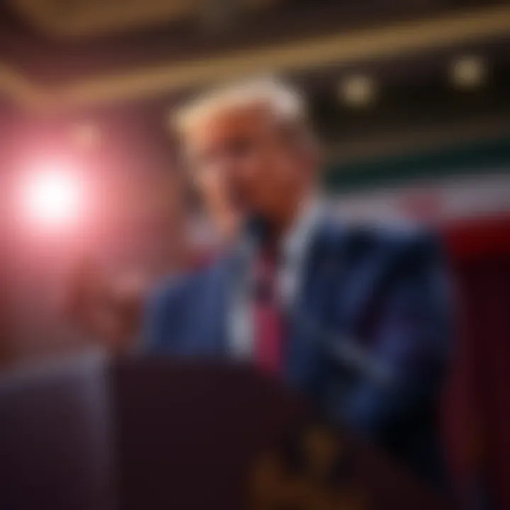 Trump discusses military action against Iran President Trump speaking at a podium, hinting at military options against Iran as tensions rise before midterm elections.
