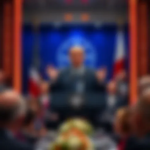 President Trump speaking at NATO on July 8, addressing leaders without mentioning UAP topics