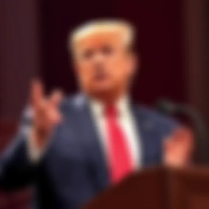 Trump Celebrates World Leaders' Praise at NRCC Dinner Donald Trump gestures confidently during his speech at the NRCC dinner, referencing world leaders' admiration and the character Hannibal Lecter.