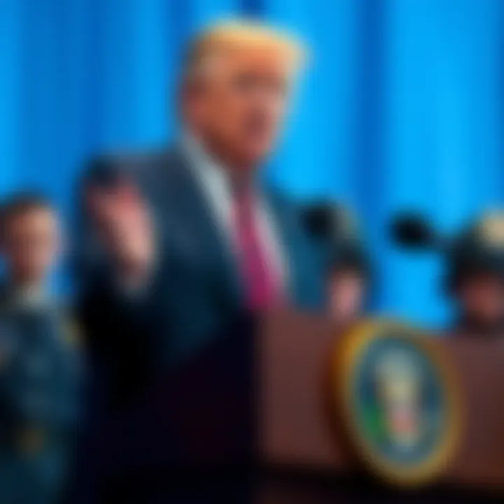 President Trump addressing the media about a potential national emergency regarding DC police control.