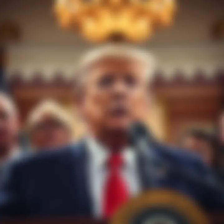 Trump Press Conference President Trump speaking at a press conference in Washington, D.C.