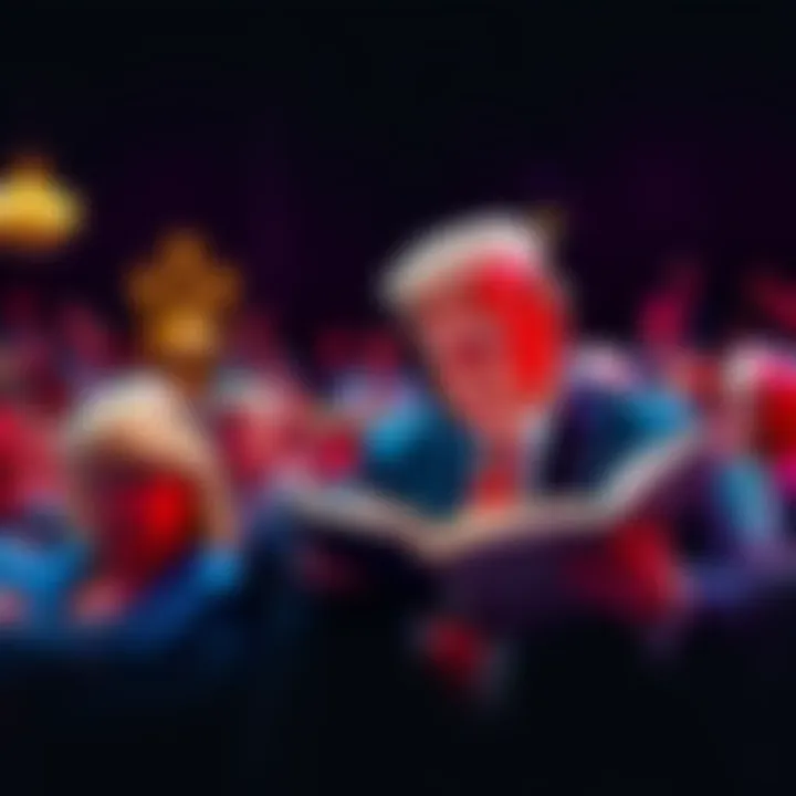 Donald Trump reading a Bible passage in front of an audience, with a focus on a passage about King Solomon and wealth.